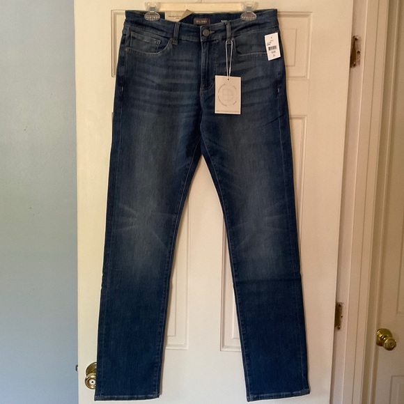 DL1961 Russell Slim Straight Jeans Seaport Medium Blue Wash Mens 31x34 NWT
